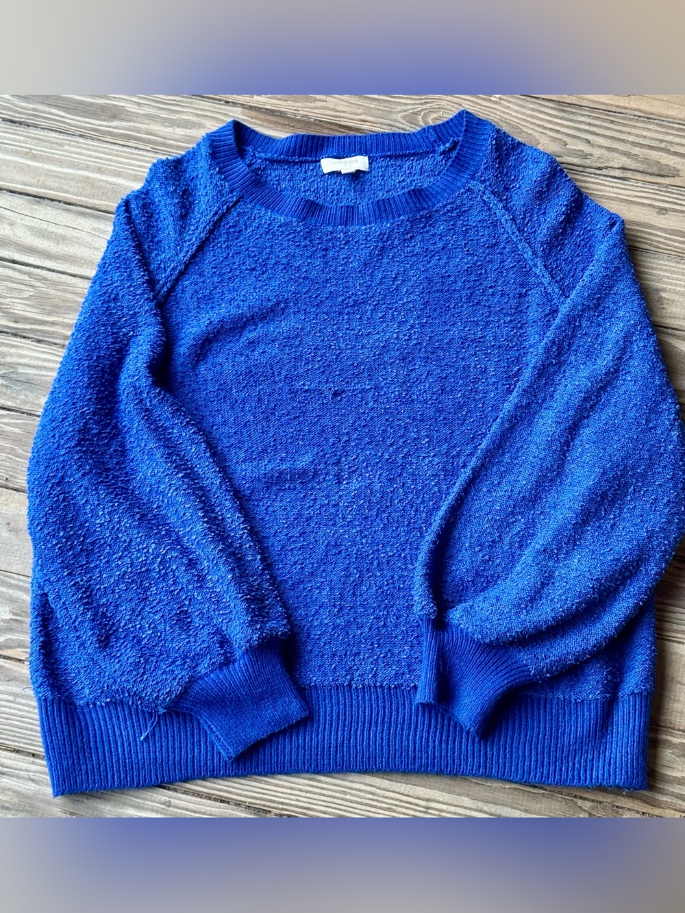Women's Umgee Textured Royal Blue Crewneck Sweater Size Large